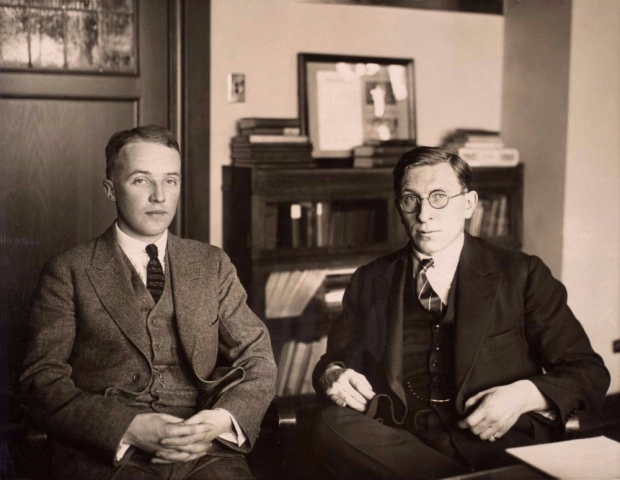 Banting right with Charles H. Best ca. 1924