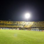 Fans of Uruguayan soccer club Penarol display a large flag at beginning of Copa Libertadores soccer match against Argentina’s Independiente in Montevideo